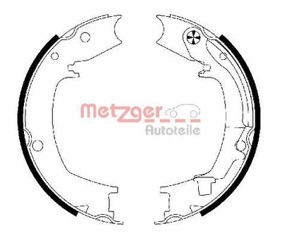 Brake Shoe Set, parking brake METZGER MG 204