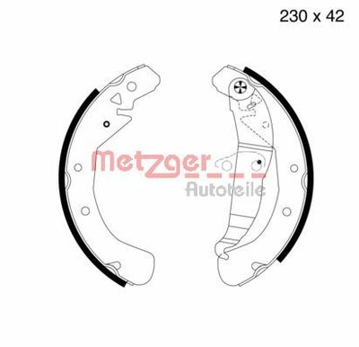 Brake Shoe Set METZGER MG 672