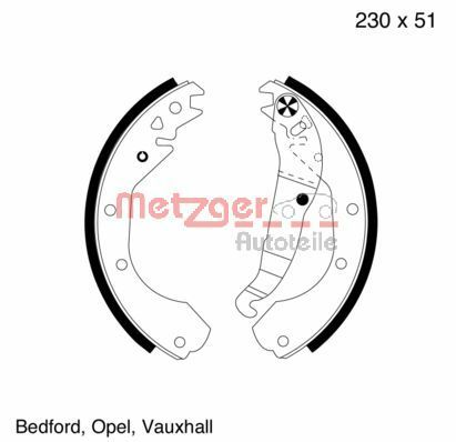 METZGER MG 418 Brake Shoe Set