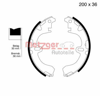 METZGER MG 556 Brake Shoe Set