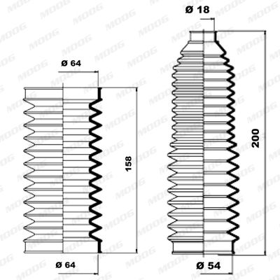 Bellow Kit, steering MOOG K150140