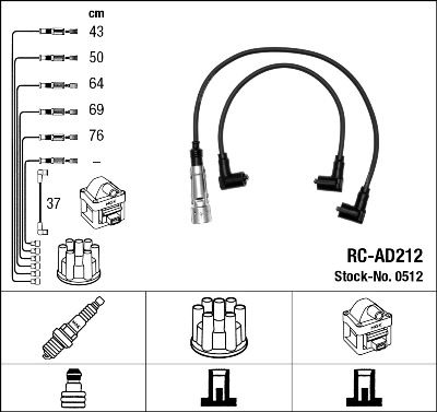 Ignition Cable Kit NGK 0512