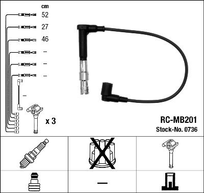 Ignition Cable Kit NGK 0736