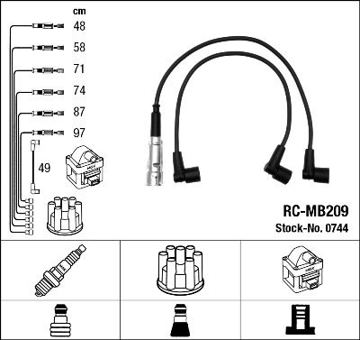 Ignition Cable Kit NGK 0744