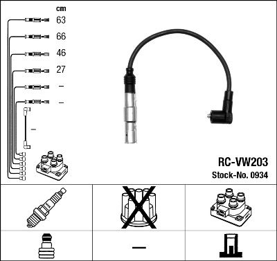 Ignition Cable Kit NGK 0934