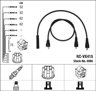 Ignition Cable Kit NGK 0986