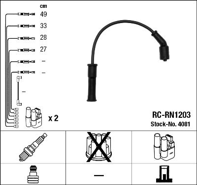 Ignition Cable Kit NGK 4081