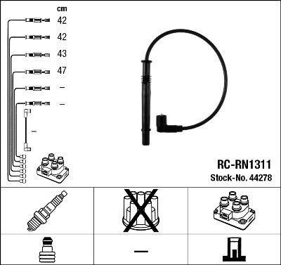 Ignition Cable Kit NGK 44278