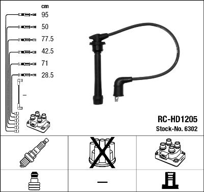 Ignition Cable Kit NGK 6302