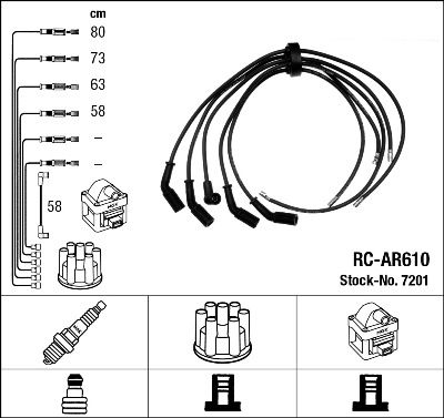 Ignition Cable Kit NGK 7201