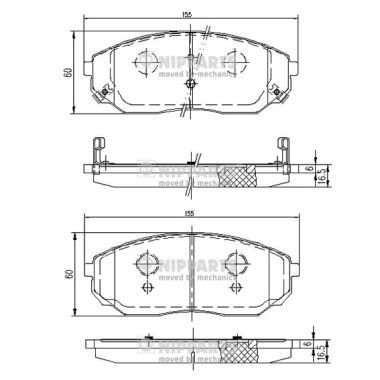 Brake Pad Set, disc brake NIPPARTS J3600318