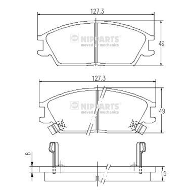 Brake Pad Set, disc brake NIPPARTS J3600515