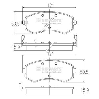 Brake Pad Set, disc brake NIPPARTS J3601060