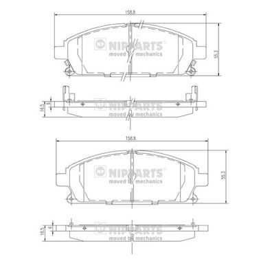 Brake Pad Set, disc brake NIPPARTS J3601071