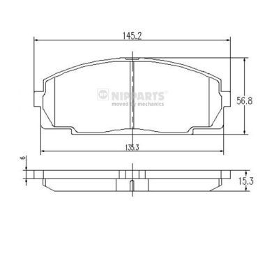 Brake Pad Set, disc brake NIPPARTS J3602076