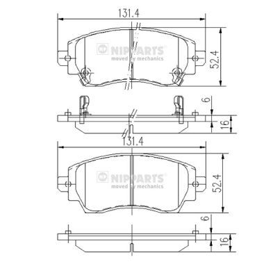 Brake Pad Set, disc brake NIPPARTS J3602089