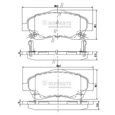 Brake Pad Set, disc brake NIPPARTS J3602112