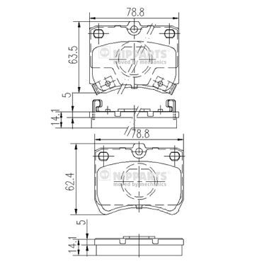 Brake Pad Set, disc brake NIPPARTS J3603032