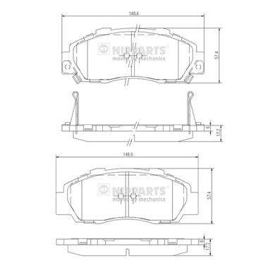 Brake Pad Set, disc brake NIPPARTS J3604032