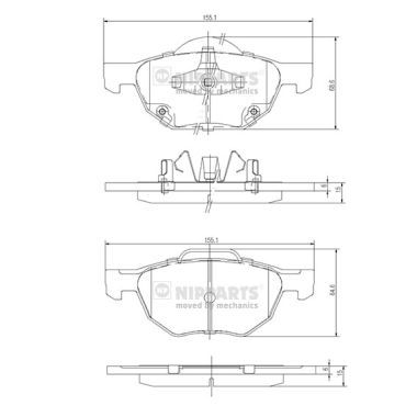 NIPPARTS J3604064 Brake Pad Set, disc brake