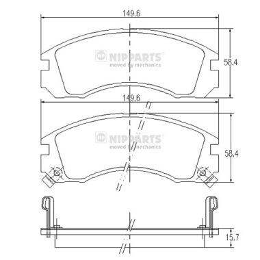 Brake Pad Set, disc brake NIPPARTS J3605031