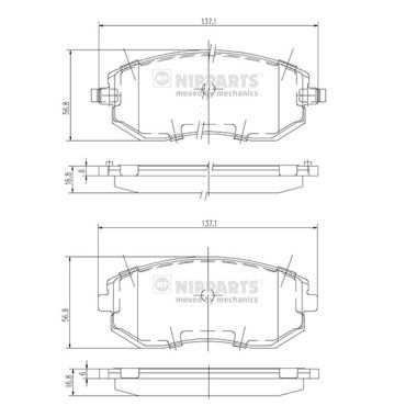 Brake Pad Set, disc brake NIPPARTS J3607015