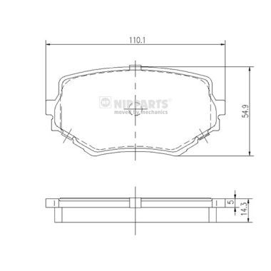 Brake Pad Set, disc brake NIPPARTS J3608017