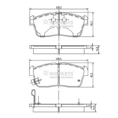 NIPPARTS J3608021 Brake Pad Set, disc brake