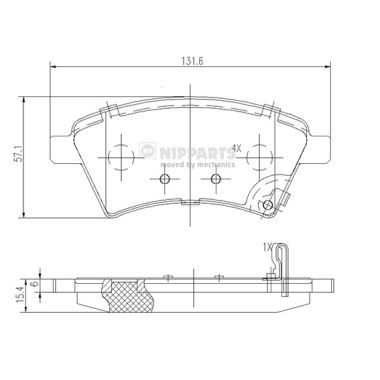 Brake Pad Set, disc brake NIPPARTS J3608028