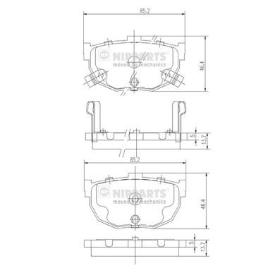 Brake Pad Set, disc brake NIPPARTS J3610505