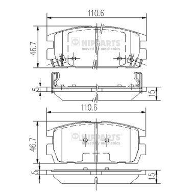 Brake Pad Set, disc brake NIPPARTS J3610511