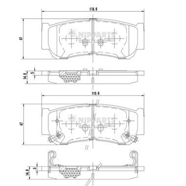 Brake Pad Set, disc brake NIPPARTS J3610517