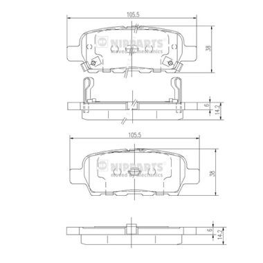 Brake Pad Set, disc brake NIPPARTS J3611044