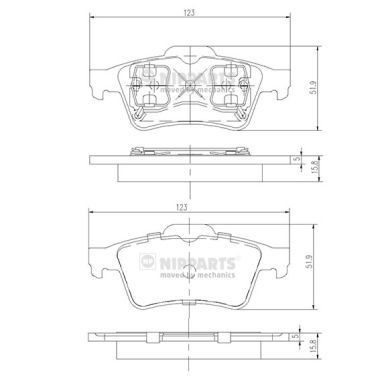 NIPPARTS J3611045 Brake Pad Set, disc brake