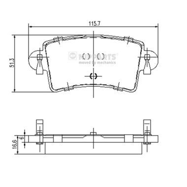 Brake Pad Set, disc brake NIPPARTS J3611046