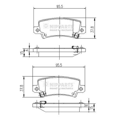 Brake Pad Set, disc brake NIPPARTS J3612025