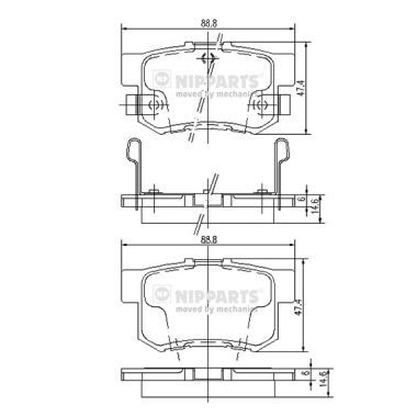 Brake Pad Set, disc brake NIPPARTS J3614008