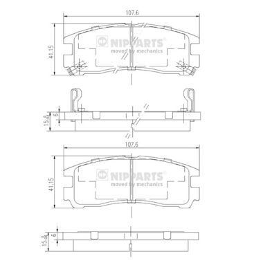 Brake Pad Set, disc brake NIPPARTS J3615003