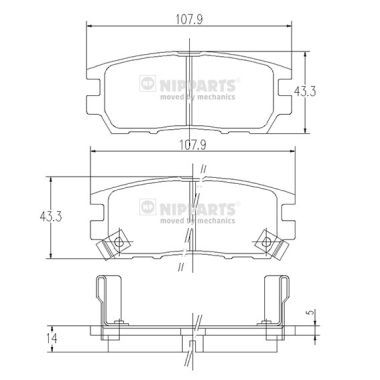 Brake Pad Set, disc brake NIPPARTS J3615005