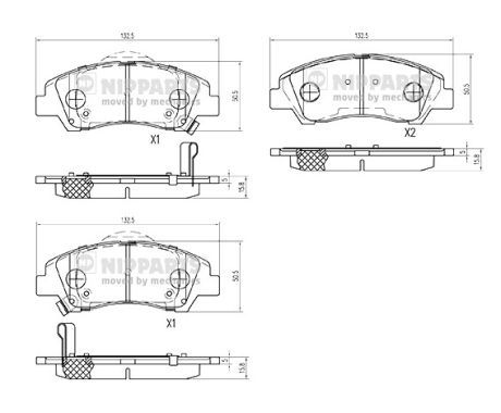 NIPPARTS N3600555 Brake Pad Set, disc brake