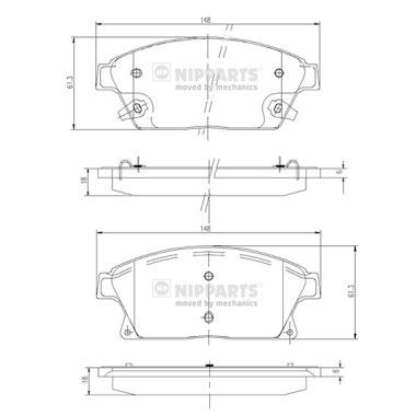 Brake Pad Set, disc brake NIPPARTS N3600915