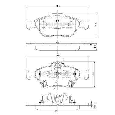 NIPPARTS N3602130 Brake Pad Set, disc brake