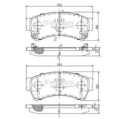 Brake Pad Set, disc brake NIPPARTS N3603071