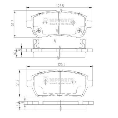 Brake Pad Set, disc brake NIPPARTS N3606022