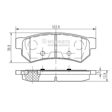 Brake Pad Set, disc brake NIPPARTS N3610907