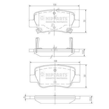 Brake Pad Set, disc brake NIPPARTS N3612042