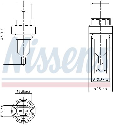 Sensor, coolant temperature NISSENS 207011