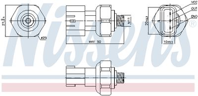 Pressure Switch, air conditioning NISSENS 301090