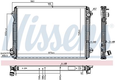 Radiator, engine cooling NISSENS 606320