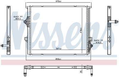 Radiator, engine cooling NISSENS 606397